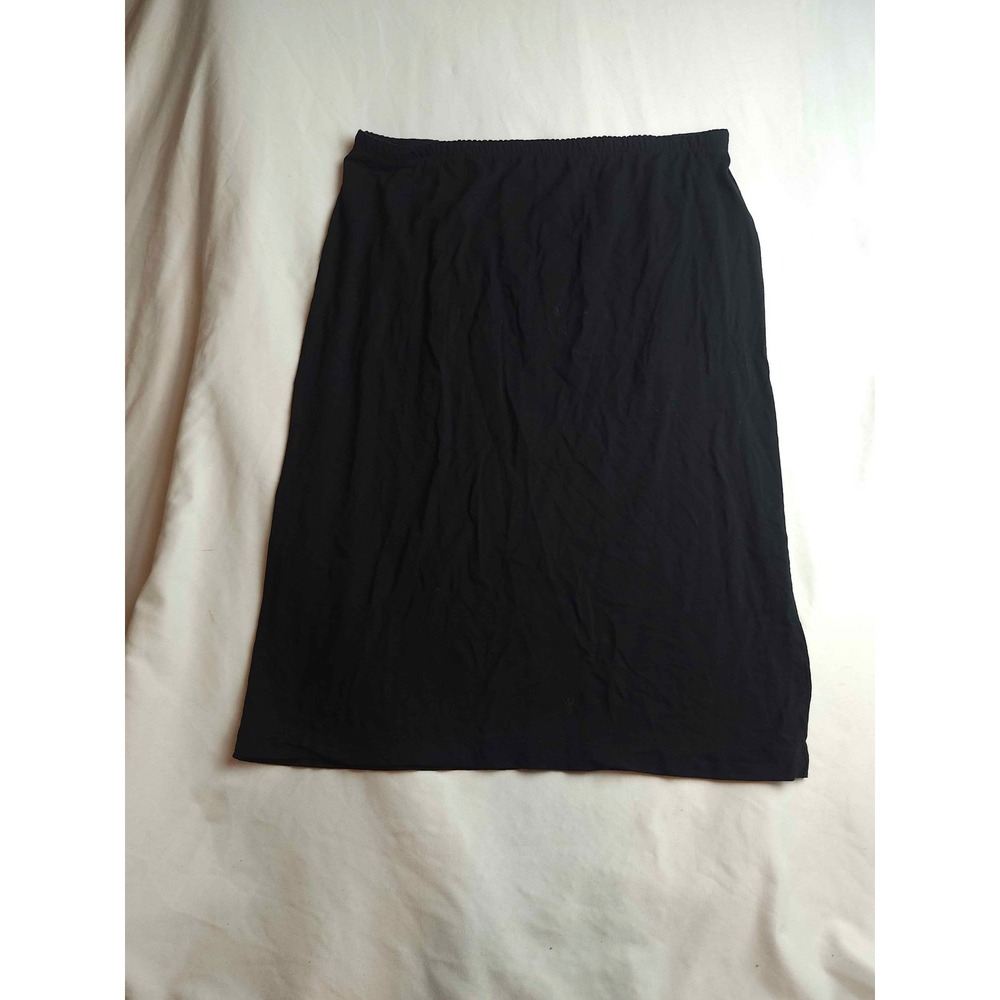 J. Jill Black Stretch Rayon Lycra Midi Skirt Elastic Waist Size Medium